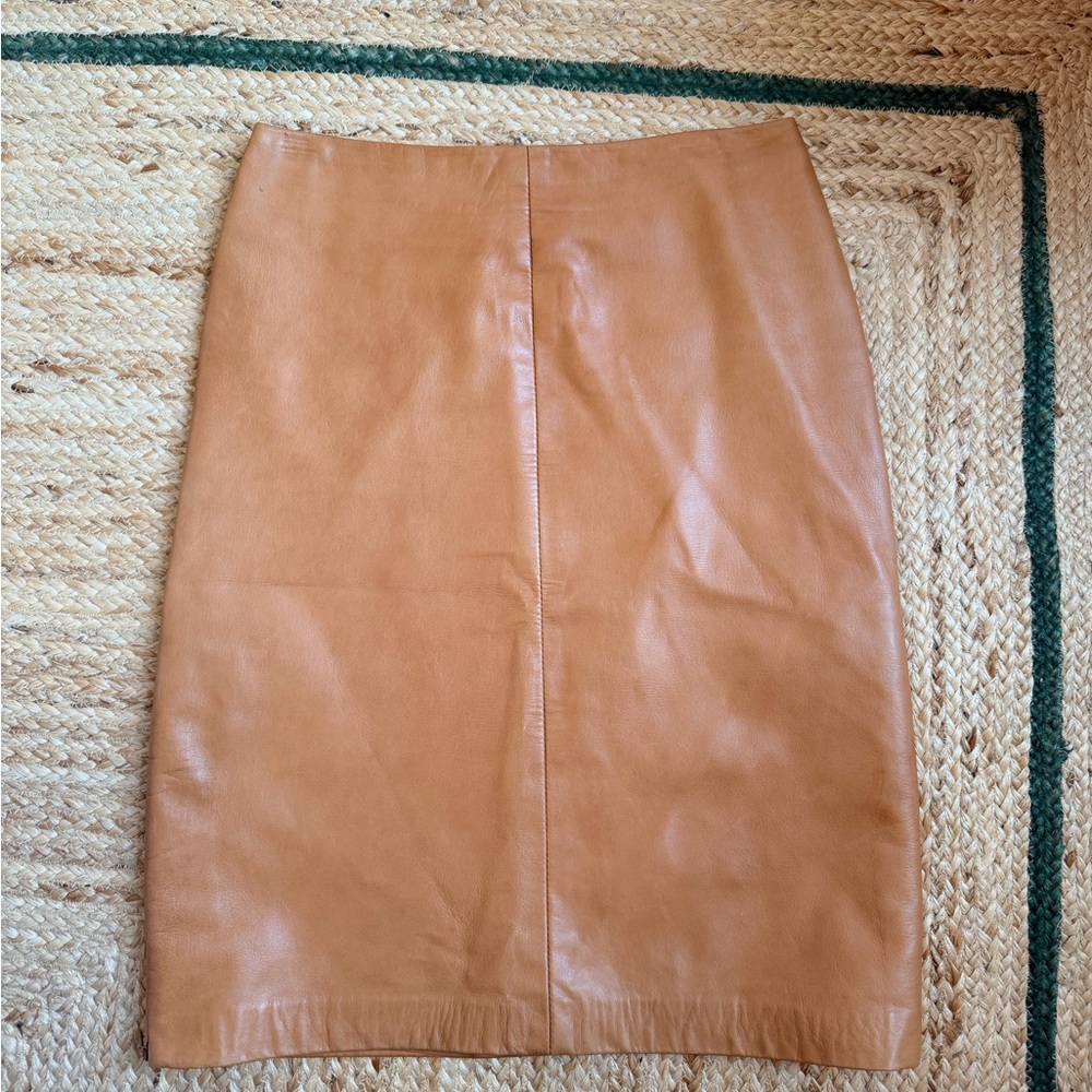Vintage Danier Tan Leather Skirt